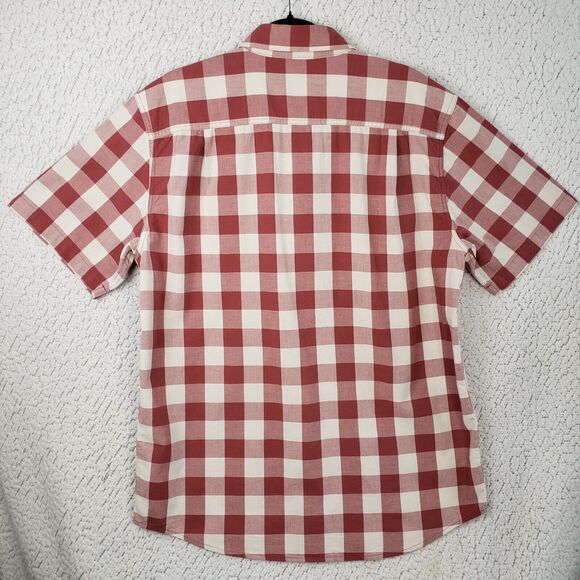 Carhartt Shirt Mens M Red White Plaid Short Sleeve Cotton Workwear Indie 46x31 - Picture 2 of 11